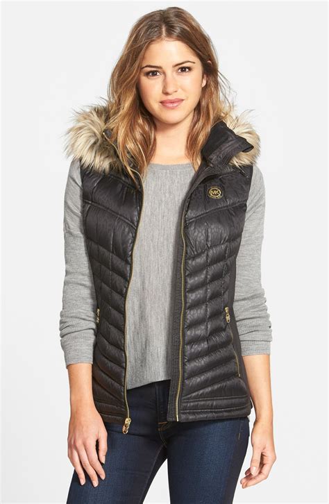 michael kors vest with black logo|Michael Kors down vest women.